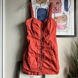 FOREVER 21 RUST ORANGE MINI DRESS